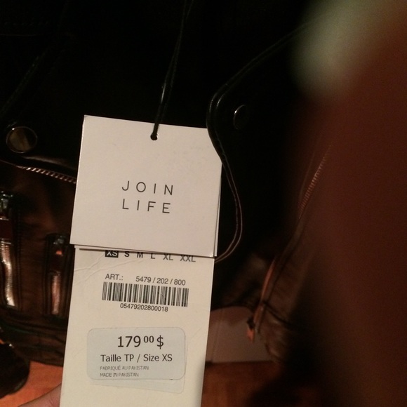 NEW WITH TAGS Zara Real Leather Biker Jacket - Picture 5 of 7